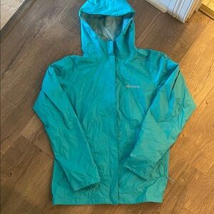 Columbia Blue Ski & Snow Jacket Water-Resistant Hooded